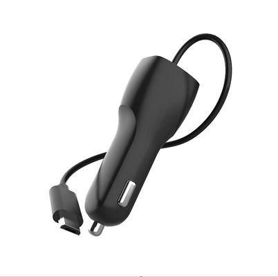 5V2.4A FCC ROHS Single Port Car Charger With Micro Cable