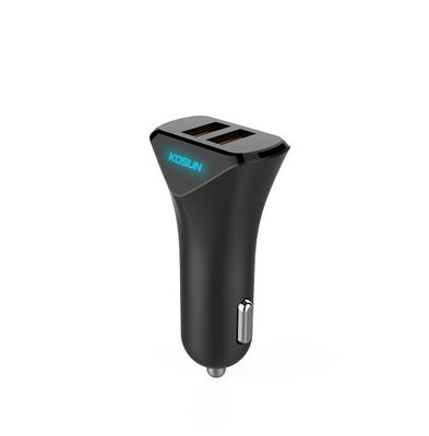 Black Smart IC ROHS 3.4A Dual Port Car Charger