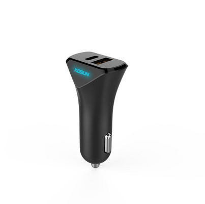 Black Smart IC ROHS 3.4A Dual Port Car Charger