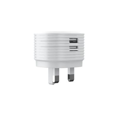 Dual USB Ports ErP CE 5V2.4A UK Mains Charger AC 100-240V