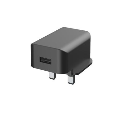 RoHS BV Single USB 5V2.4A Usb Wall Charger UK Fireproof PC