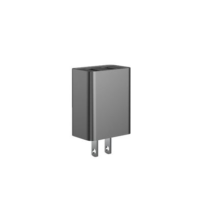 ETL Dual USB 5V2.4A Fixed Plug Wall Charger For Mobile Phone